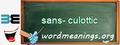 WordMeaning blackboard for sans-culottic